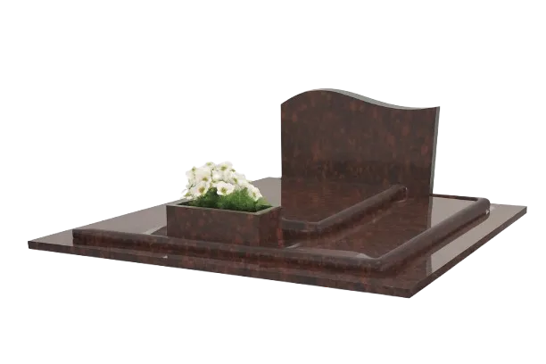 Monument funéraire double en granit foncé